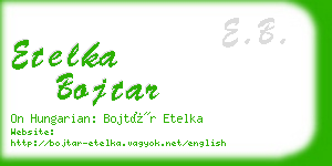 etelka bojtar business card